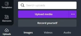 Uploading your own photos and choosing images for an Instagram Story in Canva