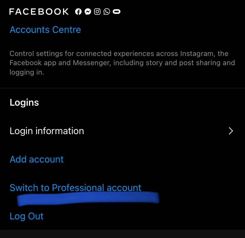 Instagram Insights on a professional account