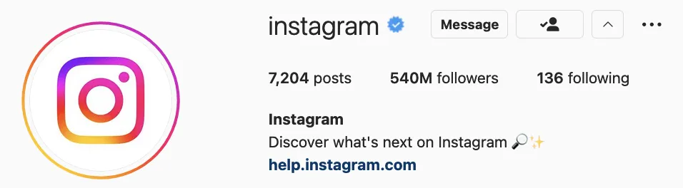 The blue verification tick beside a username on an Instagram profile
