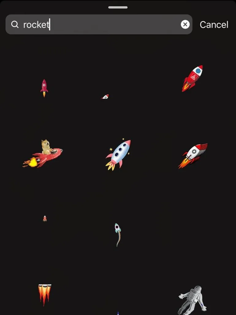 Animated GIF sticker adding movement to an Instagram Story