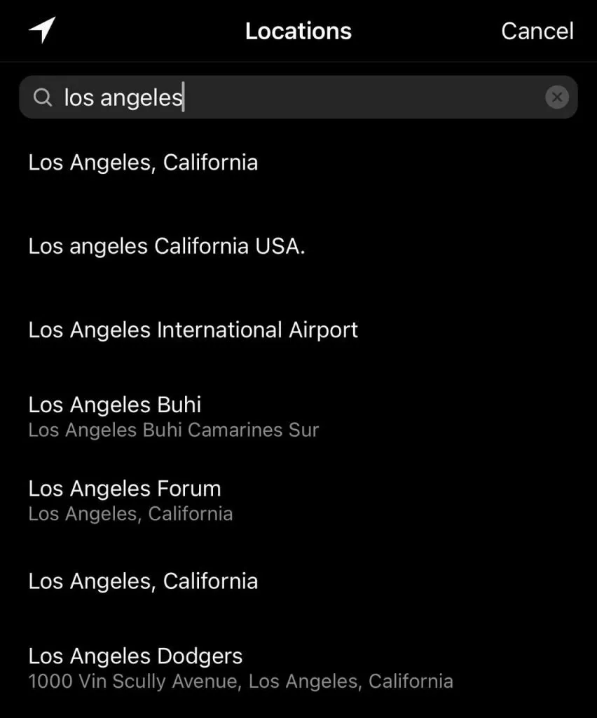 Location sticker tagging a place on an Instagram Story