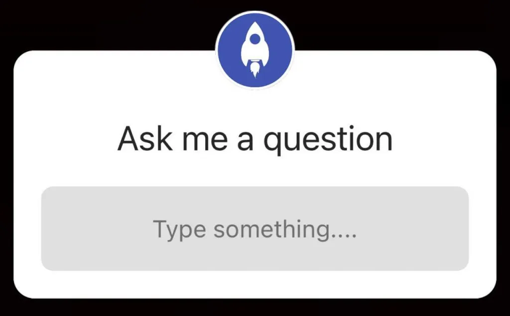 Instagram questions sticker inviting followers to type a reply